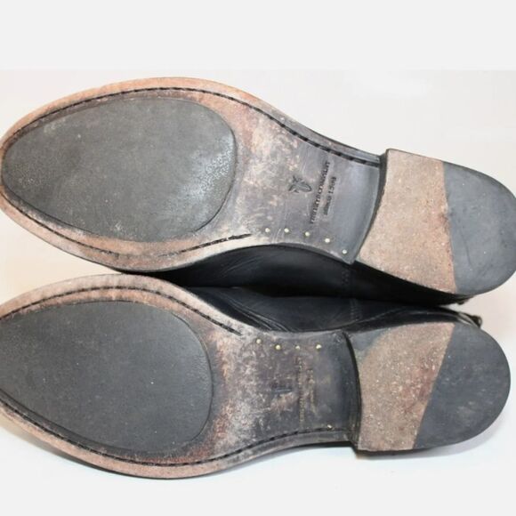 Frye Lindsay Plate Tall Black Leather Harness Riding Boots - Picture 12 of 13